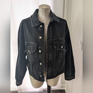 Zara distressed denim jacket
